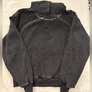 men’s graphic washed grey hoodie